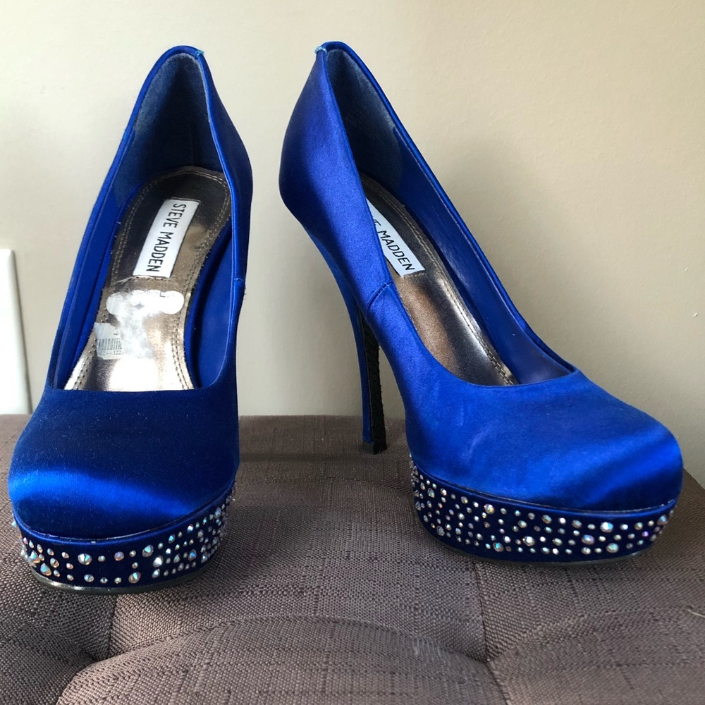 COPY - Royal blue bedazzled Steve Madden heels